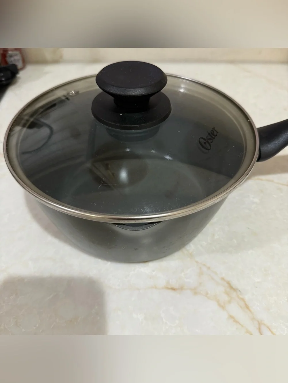Oster 2.6 Qt Aluminum Nonstick Saucepan in Black